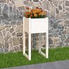 vidaXL Planter White Solid pine wood Medium Planters Planter Square