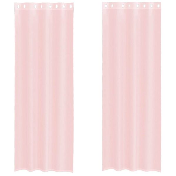 vidaXL Voile Curtains with Grommets 2 pcs Light Pink 55.1x118.1"