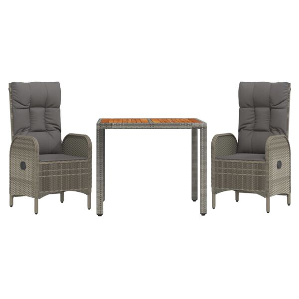 vidaXL Garden Dining Set Grey