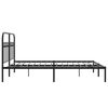 vidaXL Bed Frame Black Steel 63x79 in Bed Frame Rectangular