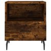 vidaXL Bedside Cabinet Set of 2 Smoked oak Engineered wood, iron, aluminum