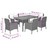 vidaXL Garden Dining Set Black Poly Rattan 7-Piece Removable Covers