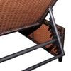 vidaXL Reclining Garden Chair Set of 3 Brown PE Rattan Adjustable