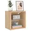 vidaXL Bedside Cabinet Set of 2 Sonoma oak Engineered wood, glass