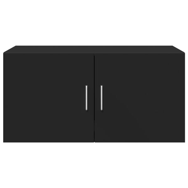 vidaXL Wall Cabinet Black Engineered wood Medium Wall Cabinet
