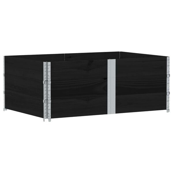 vidaXL Garden Planter Black Solid pine wood Large Foldable