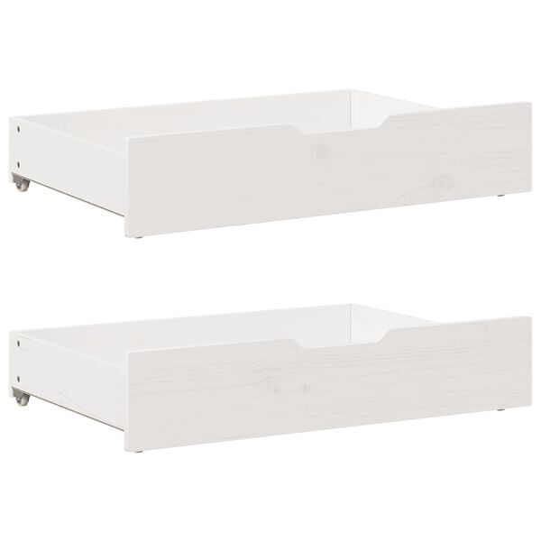 vidaXL Under-bed Drawer White Solid Pine Wood 31.5 x 21.7 x 6.7 in