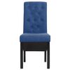 vidaXL Dining Chair Set of 2 Blue Fabric, Rubber wood Standard
