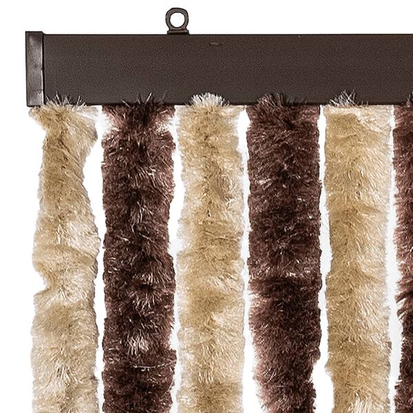 vidaXL Fly Curtain Beige and Light Brown 39.4x90.6" Chenille