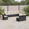 vidaXL Garden Sofa Set Black PE Rattan Large Modular Garden Sofa Set