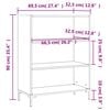 vidaXL Bookcase High gloss white Engineered wood, metal Medium Bookcase