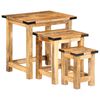 vidaXL Nesting Side Table Set of 3 Natural wood color with black accents