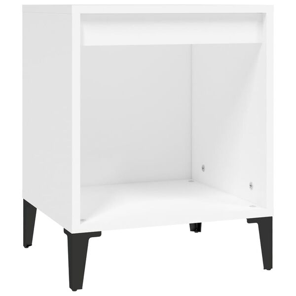 vidaXL Bedside Cabinet White Engineered wood Standard Bedside Cabinet