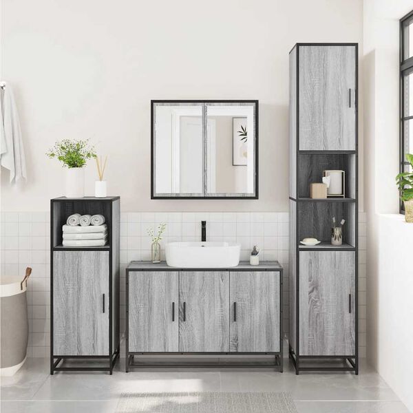 vidaXL Bathroom Furniture Set Rectangular Modern Bathroom Storage Durable