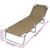 vidaXL Sunlounger Taupe Powder-Coated Steel 74.4 x 22.8 x 10.6 in