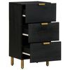 vidaXL Sideboard Black Engineered wood, Solid mango wood, Brass Medium