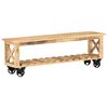 vidaXL TV Stand 51.2"x11.8"x16.5" Rough Mango Wood