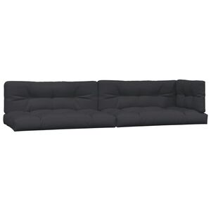 vidaXL Pallet Cushion Set of 5 Black Fabric (100% polyester)