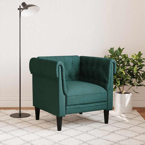 vidaXL Chesterfield Sofa Chair Dark Green