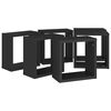 vidaXL Cube Shelf Set of 6 Black Engineered wood Standard