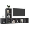 vidaXL 3 Piece TV Stand Set High Gloss Gray Engineered Wood