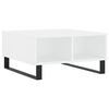 vidaXL Coffee Table White Engineered wood, Iron 23.6x23.6x11.8 in