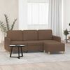 vidaXL 3-seater Sofa With Footstool Brown