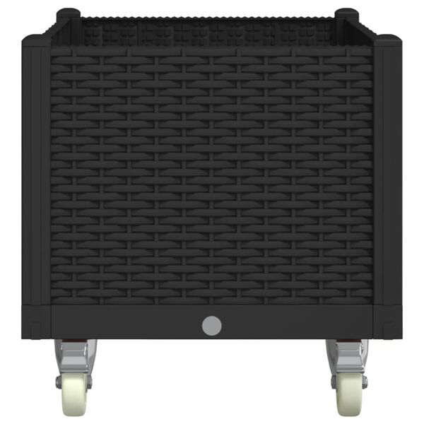 vidaXL Garden Planter Black Polypropylene Medium Portable