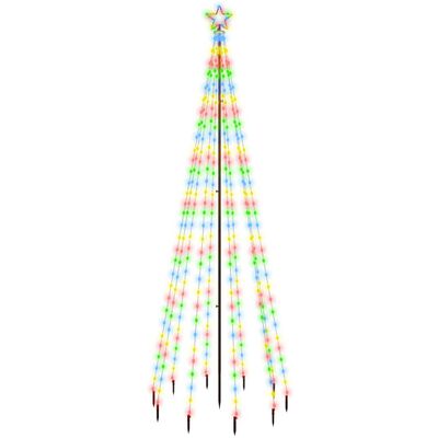 vidaXL Christmas Tree with Spike Colorful 310 LEDs 10 ft
