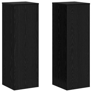 vidaXL Plant Stand Black Oak 13" x 13" x 39.4" Engineered wood
