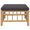 vidaXL Garden Footstool Natural finish bamboo, Dark gray cushion
