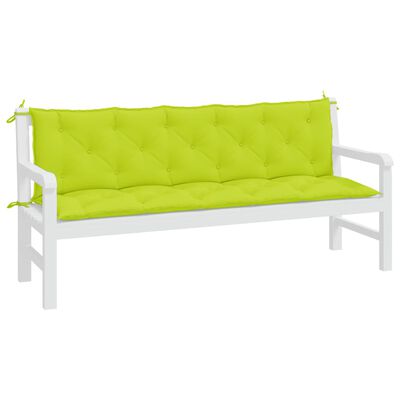 vidaXL Garden Bench Cushions 2pcs Bright Green 70.9"x19.7"x2.8" Oxford Fabric