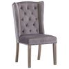 vidaXL Dining Chair Set of 4 Grey Velvet Standard Decorative Inlays