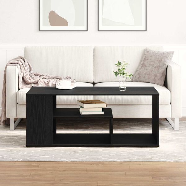 vidaXL Coffee Table Black Oak 39.37 x 19.69 x 15.75 in Engineered Wood