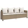 vidaXL Garden Sofa Set Beige PE rattan Medium Removable Covers