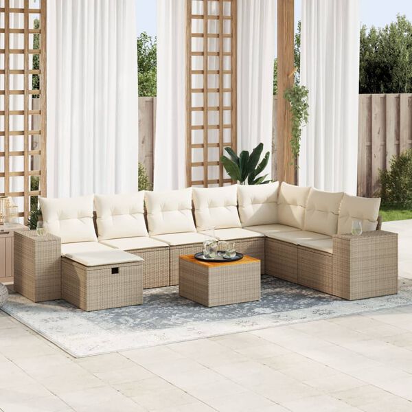 vidaXL Garden Sofa Set Beige, Cream White
