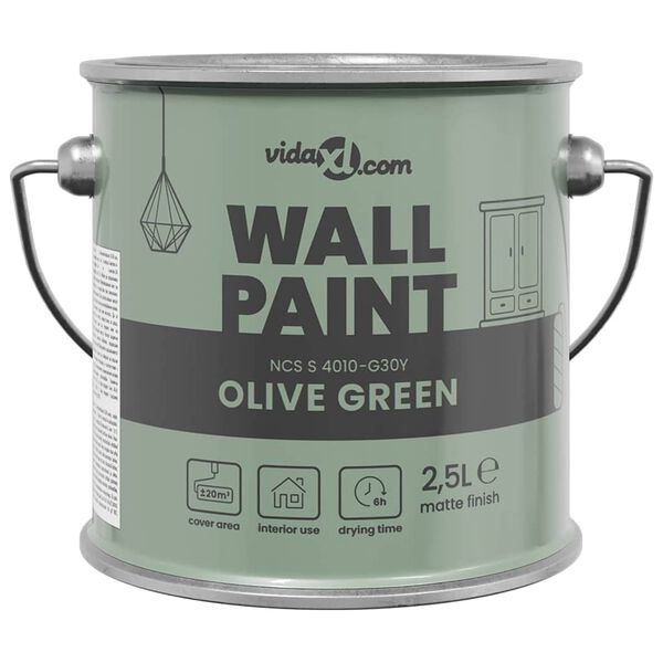 vidaXL Wall Paint Green 6.50 x 6.50 x 6.30 in Wall Print