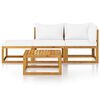 vidaXL Garden Lounge Set Cream cushions, natural wood