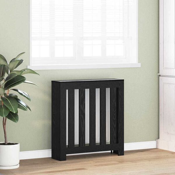 vidaXL Radiator Cover Black Oak 78 x 20 x 82 cm