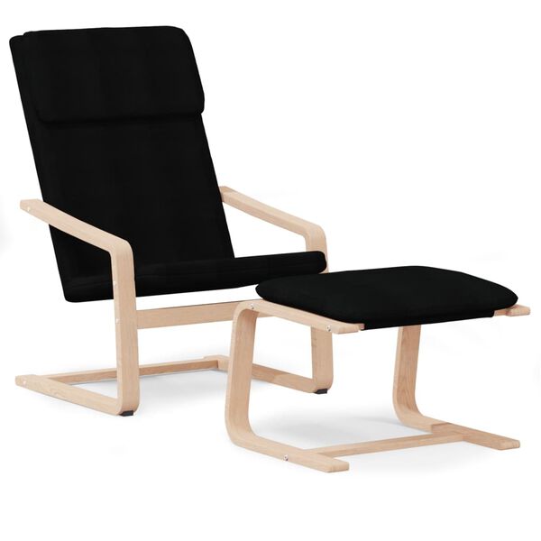 vidaXL Relaxing Chair With Footstool Black