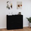 vidaXL Sideboard Black Engineered wood Medium Sideboard Rectangular