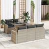 vidaXL Garden Sofa Set Light Grey PE rattan 6 Piece Adjustable Armrests