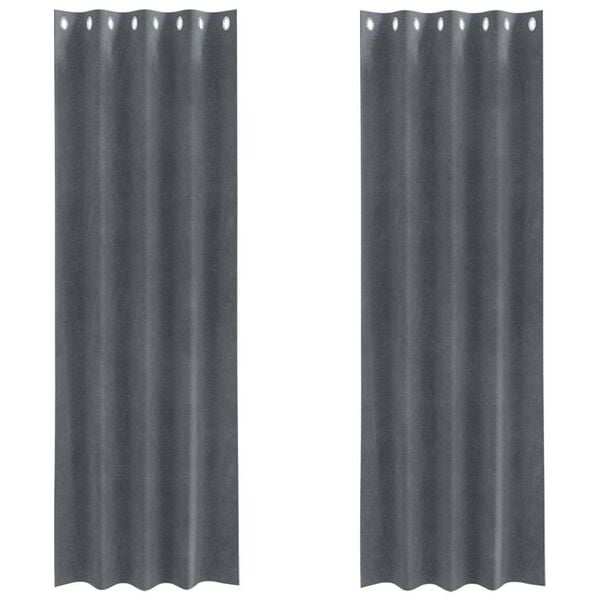 vidaXL Blackout Curtains 2 pcs Light Grey 55.12 x 102.36 in Velvet