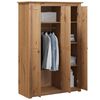 vidaXL Wardrobe Natural wood color Solid pine wood Large Wardrobe