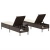 vidaXL Sun Lounger Set Brown PE rattan, powder-coated steel, polyester, foam