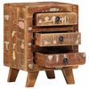 vidaXL Bedside Cabinet Multicolor Solid reclaimed wood Bedside Cabinet