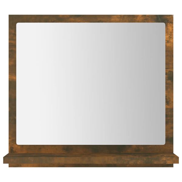 vidaXL Mirror Smoked Oak Engineered wood, acrylic 15.7 x 4.1 x 14.6 in