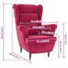 vidaXL Armchair Wine Red Velvet, Plywood Standard Durable Armchair