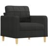 vidaXL Sofa Set Black Fabric (100% polyester), metal, plywood Standard