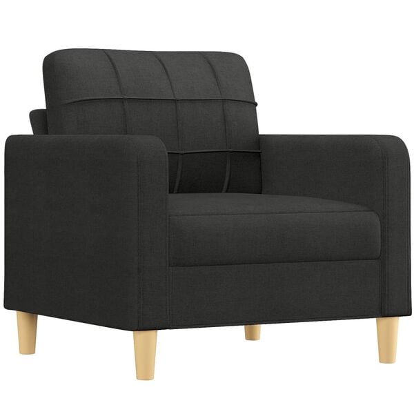 vidaXL Sofa Set Black Fabric (100% polyester), metal, plywood Standard